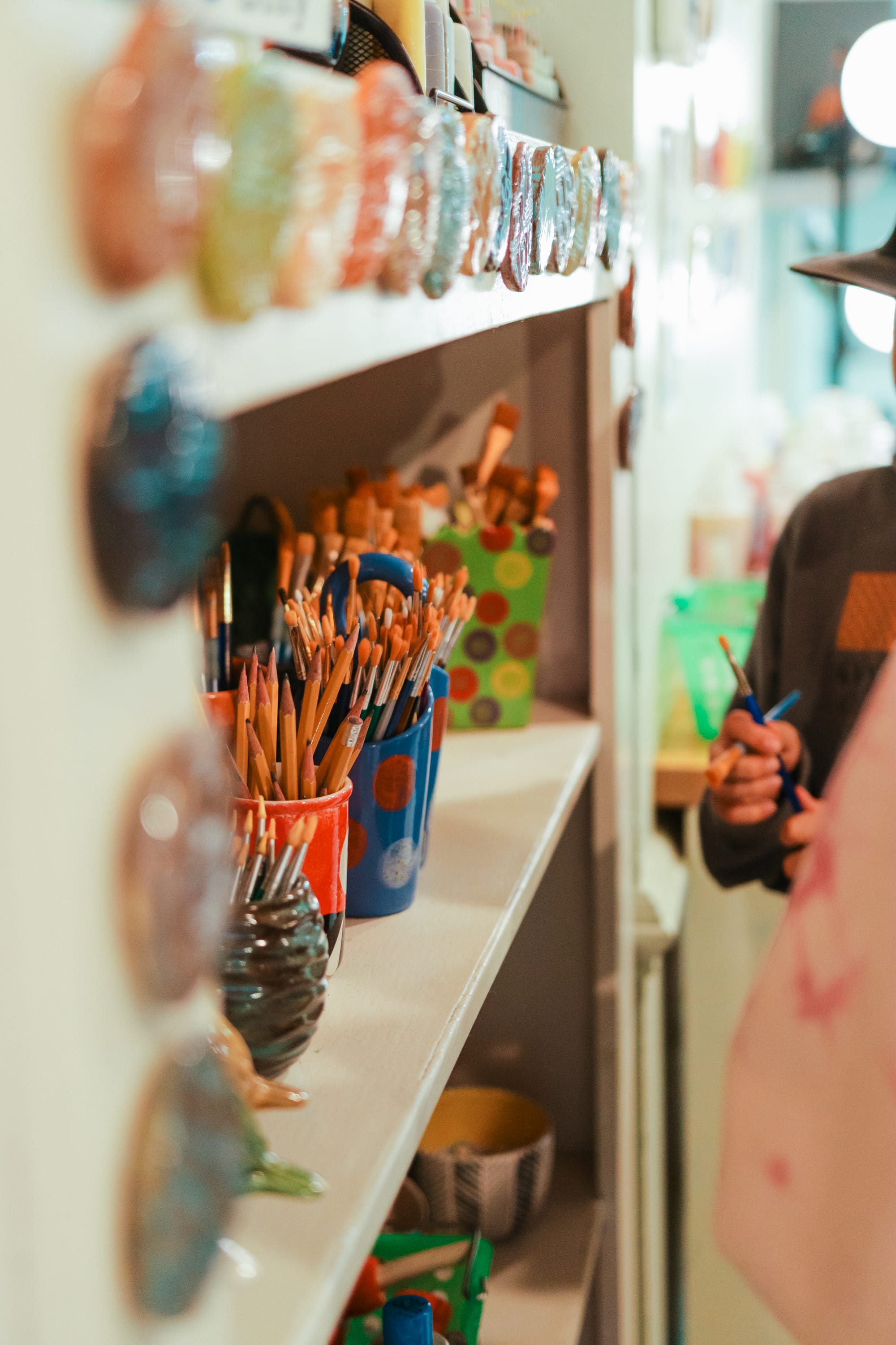 A selection of paint brushes used at the studio